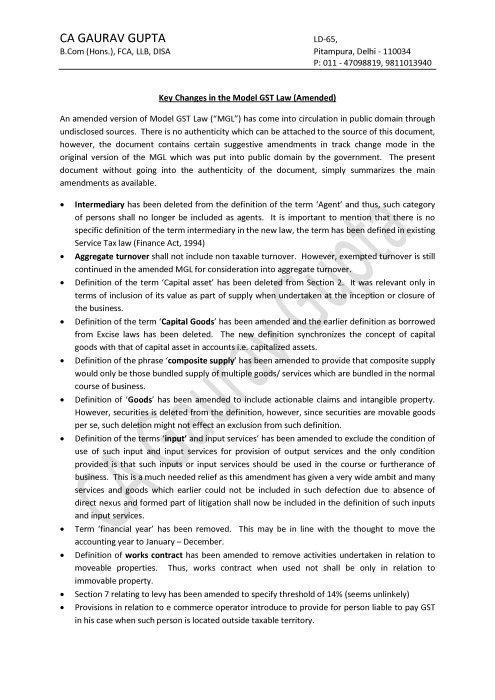 thumbnail of Key Changes in the Model GST Law