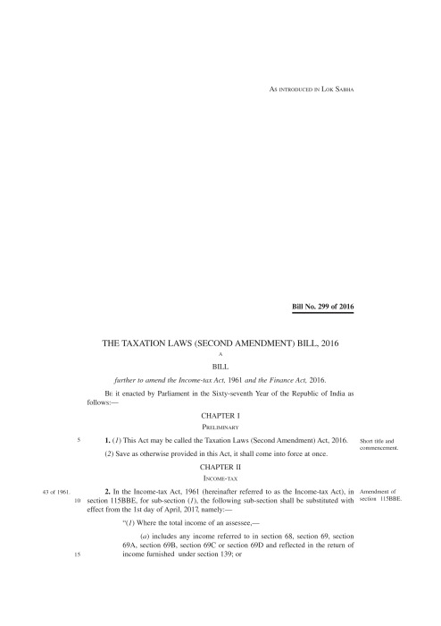 thumbnail of Taxation Laws (Second Amendment) Bill, 2016