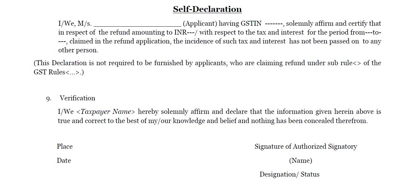 slf declaraion