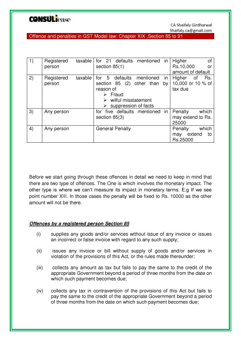 thumbnail of Offence and penalties in GST Model law
