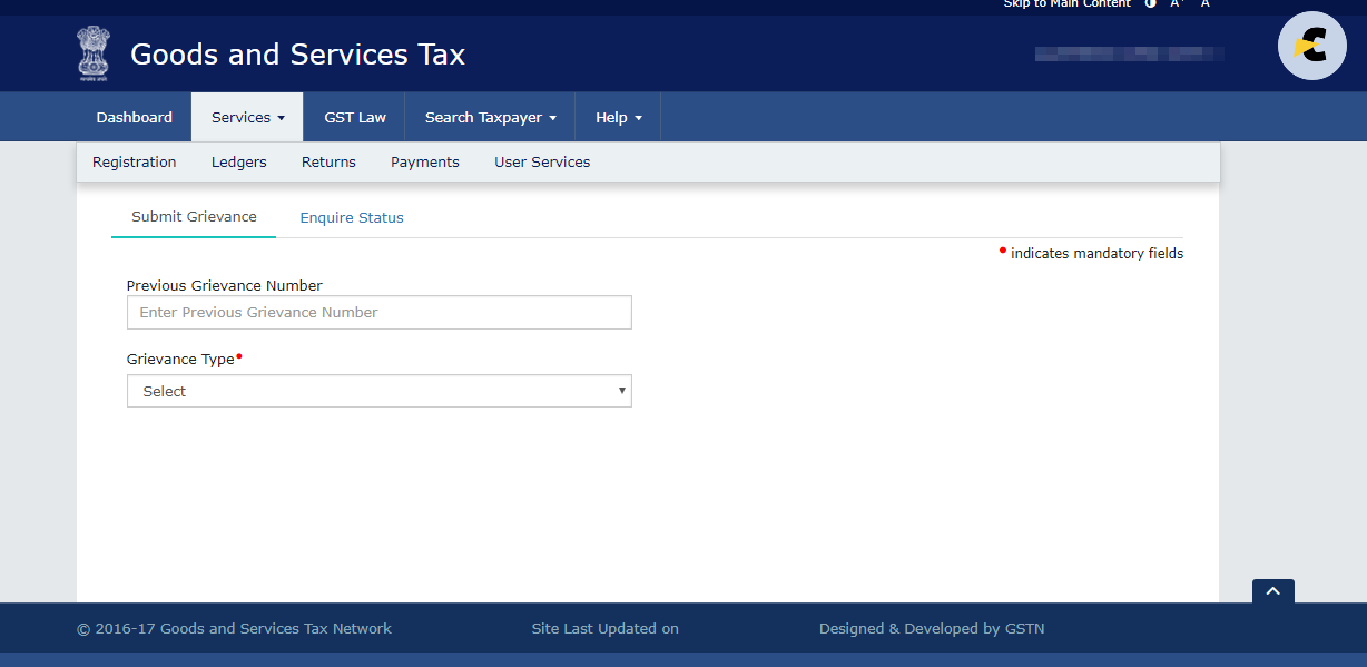 Goods & Service Tax (GST) _ User Dashboard - Google Chrome 2017-11-01 14.31.23