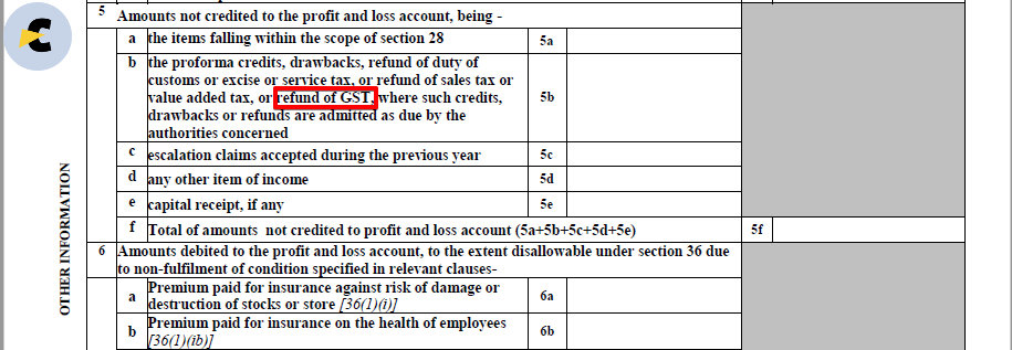 gst in itr 5 4