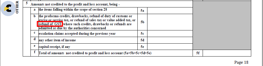 gst in itr 6 7