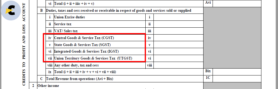 gst in itr 6
