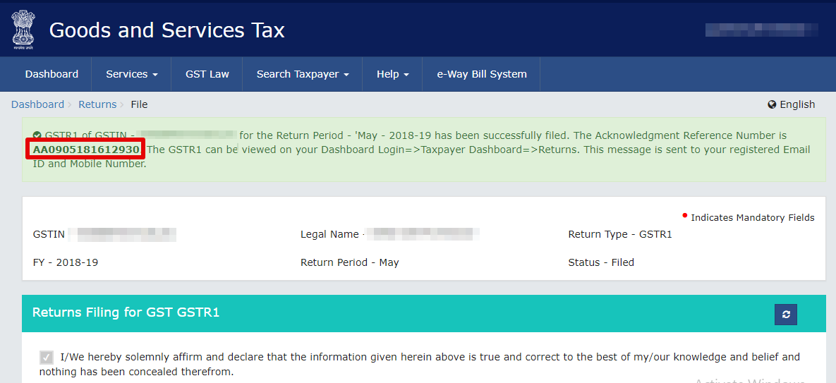 Goods & Service Tax (GST) _ User Dashboard - Google Chrome 2018-06-08 13.49.50