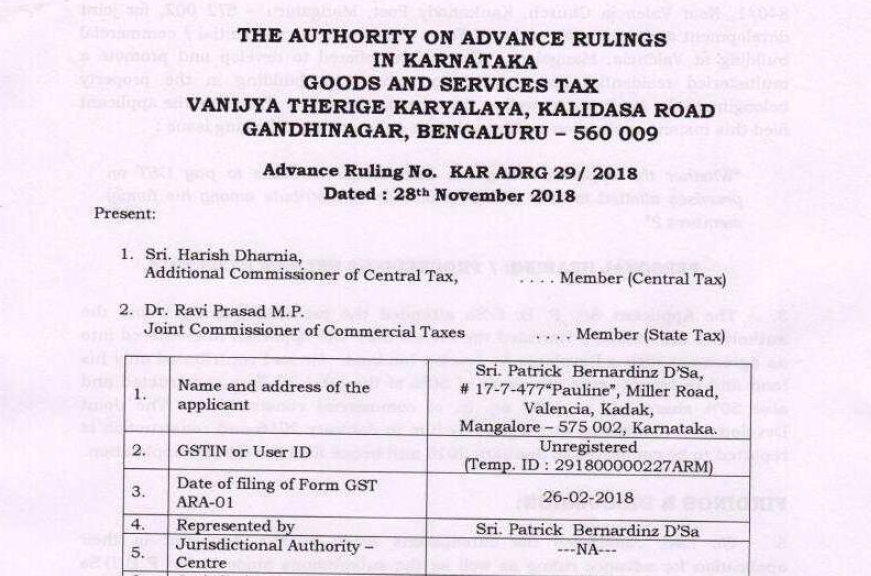 GST AAR Shri. Patrick Bernardinz D’Sa