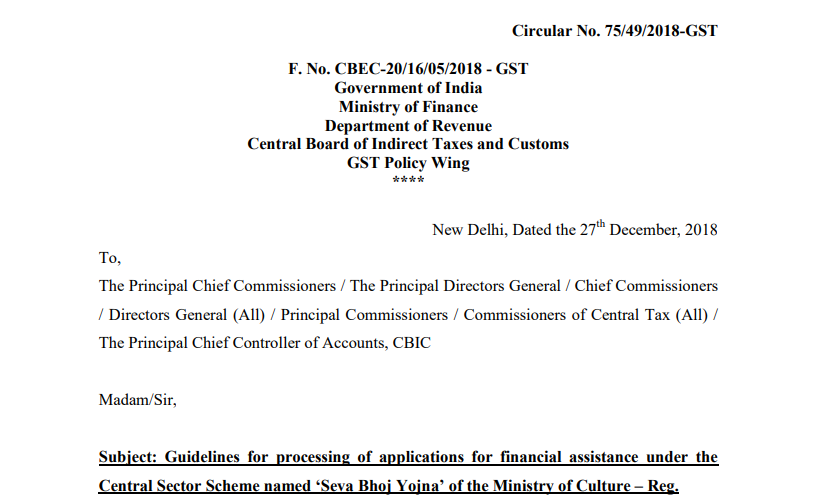 Circular No. 75/49/2018-GST
