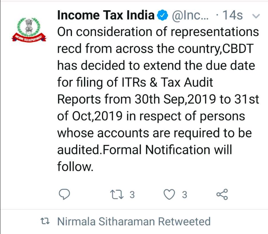 Extension of tax audit date