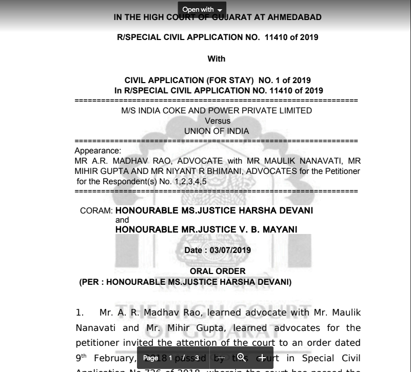 Litigation on RCM on Ocean freight