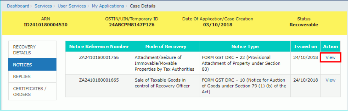 Manual Filing reply to Form GST DRC-22 against proceedings initiated for recovery of taxes.dt.7.11.19.pdf 2019-11-07 14-54-43