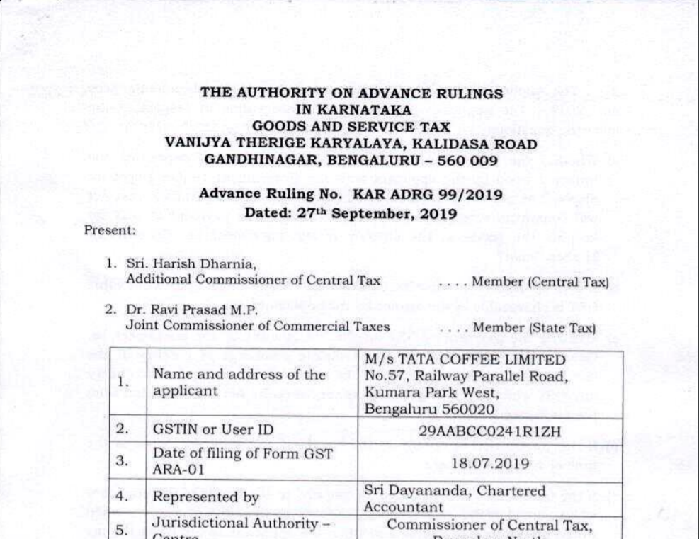 Tata coffee AAR 
