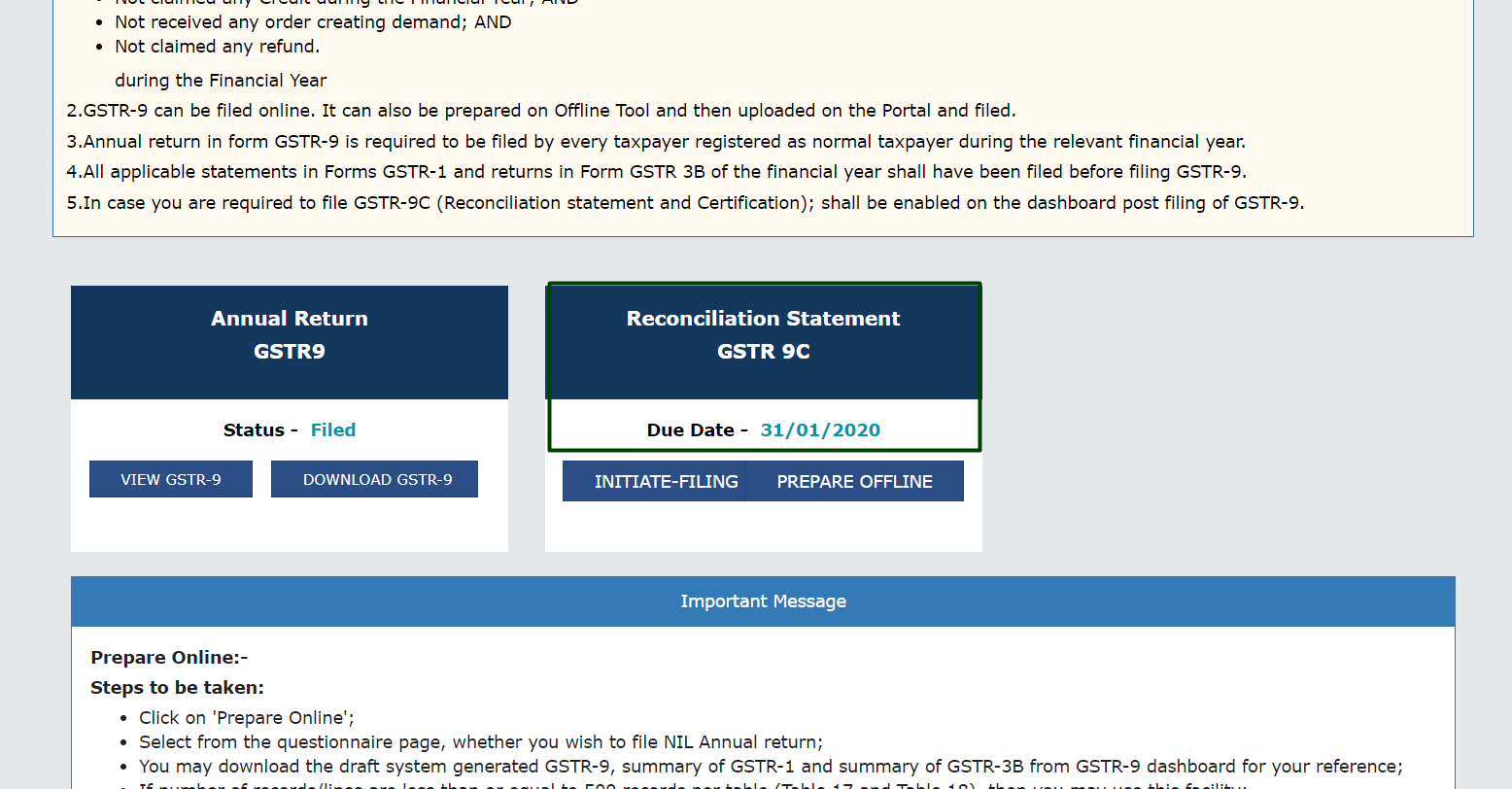 GST 9C filing step 3