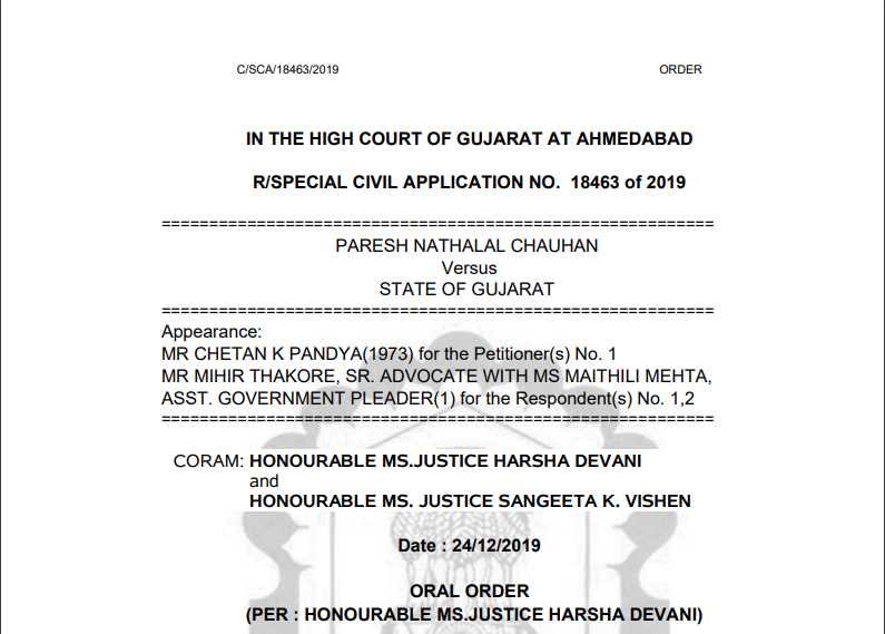 PARESH NATHALAL CHAUHAN Versus STATE OF GUJARAT