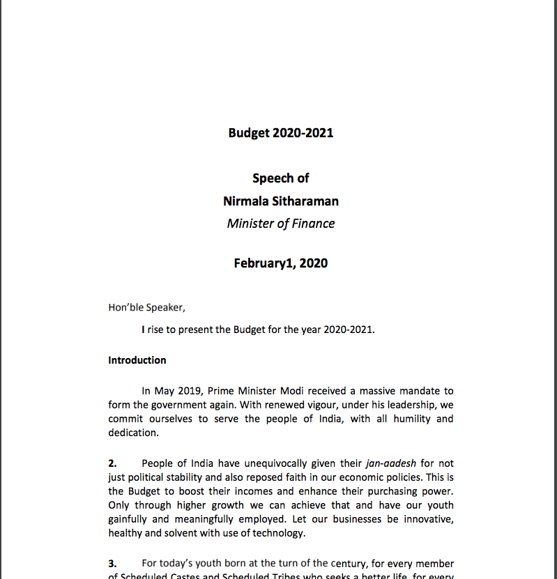 Download Budget speech