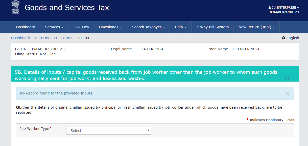 The format of GST ITC-04 amended vide Notification No. 39/2018