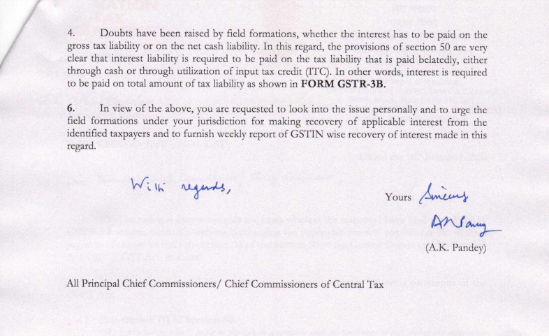 Instruction for recovery u/s 79 for delayed GSTR-3B