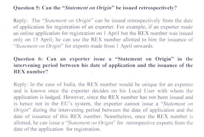 Trade Notice to keep control of exporters using a self-certified system