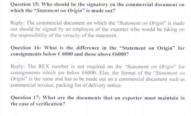 Trade Notice to keep control of exporters using a self-certified system