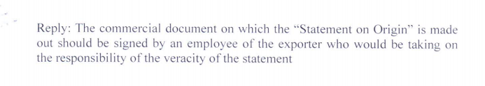 Trade Notice to keep control of exporters using a self-certified system
