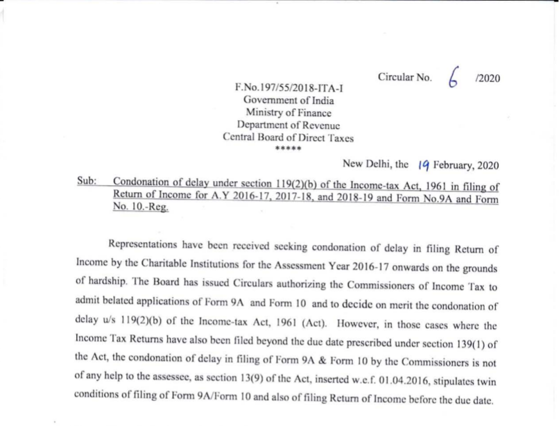 Condonation of delay under section 119(2)(b) of the Income-tax Act, 1961