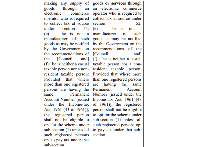 major  changes in  CGST 3
