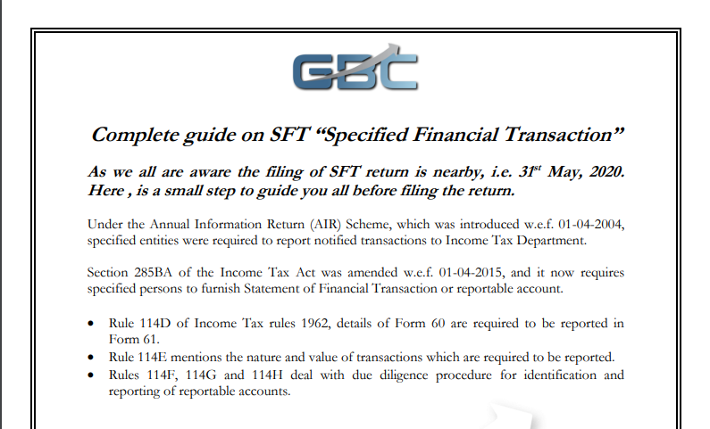 Complete guide on SFT “Specified Financial Transaction”