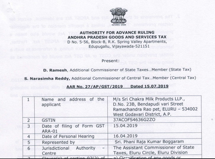 Flavoured Milk is classified as Beverage and hence chargeable to GST @ 12%