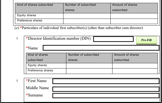 New Form for Company Incorporation(SPICe+). SPICe+(Simplified Proforma for Incorporating Company Electronically Plus) PART-A.
