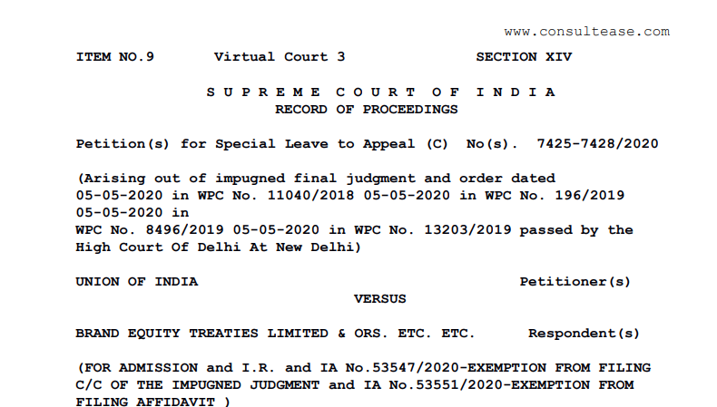 Brand Equity Stayed, All Eyes on Supreme Court
