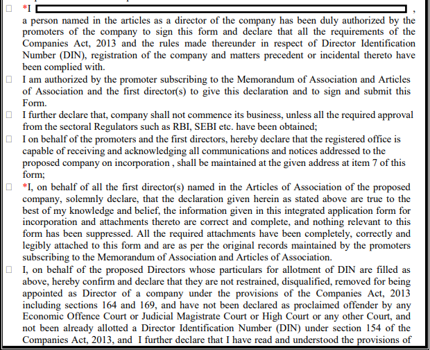 New Form for Company Incorporation(SPICe+). SPICe+(Simplified Proforma for Incorporating Company Electronically Plus) PART-A.
