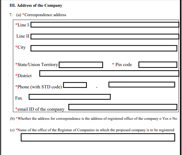 New Form for Company Incorporation(SPICe+). SPICe+(Simplified Proforma for Incorporating Company Electronically Plus) PART-A.