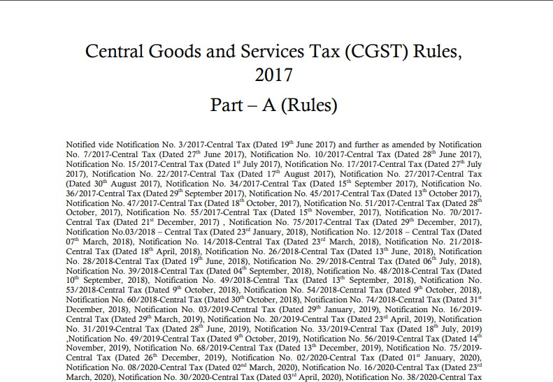 Download CGST Rules Updated Till 18th May 2021