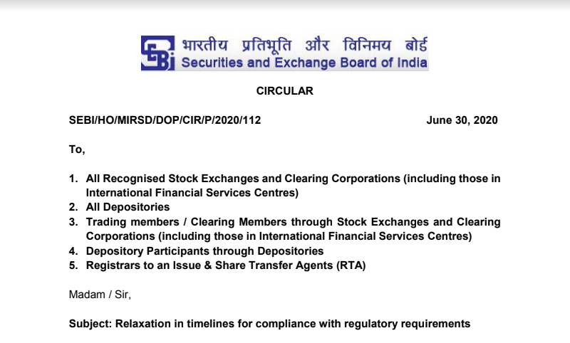 Further Relaxation in Timelines of Compliances by SEBI