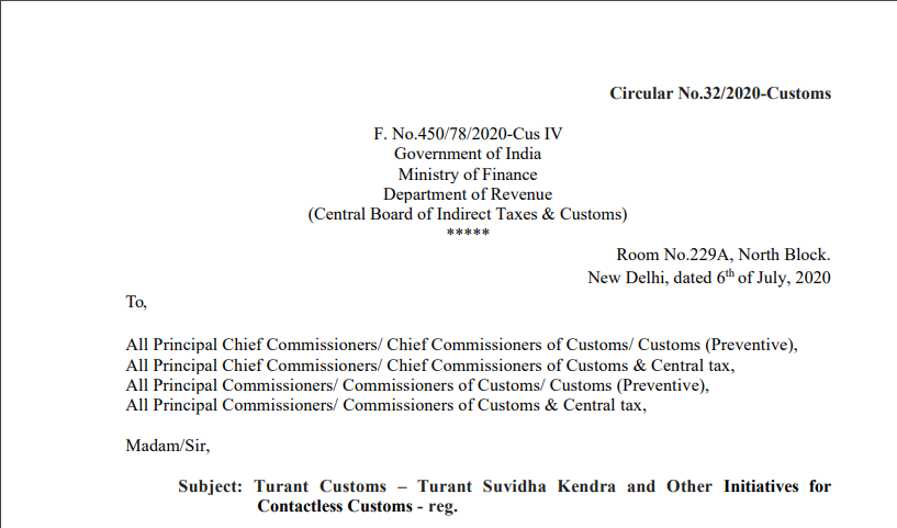 Circular No.32/2020-Customs