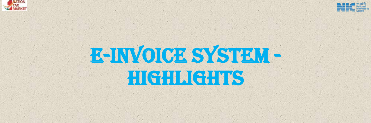 E-invoice System - Highlights