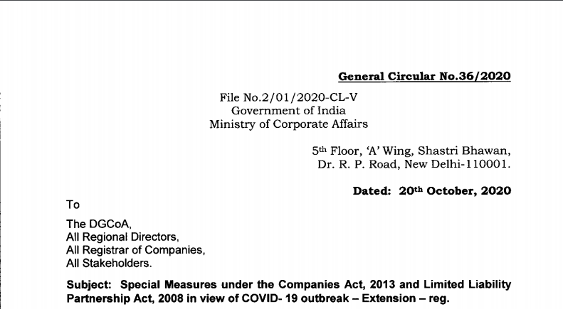 Extension of Minimum Residence Criteria Relaxation for Directors for FY 20-21due to COVID-19.