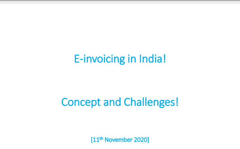 E-invoicing in India!