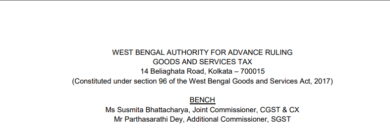 West Bengal AAR in the case of Vrinda Engineers Private Limited