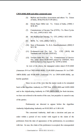 Punjab & Haryana HC in the case of Genpact India Pvt. Ltd. Versus Union of India