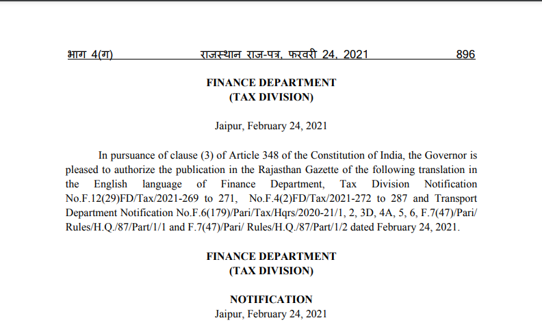 Rajasthan VAT Amnesty Scheme Notification