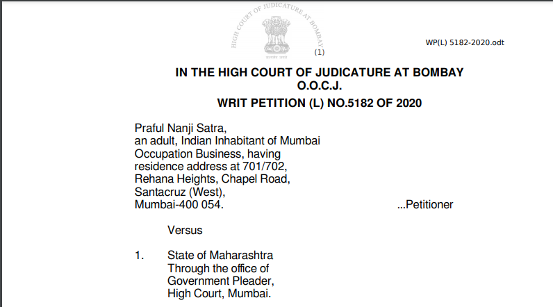 Bombay HC in the case of Praful Nanji Satra Versus State of Maharashtra