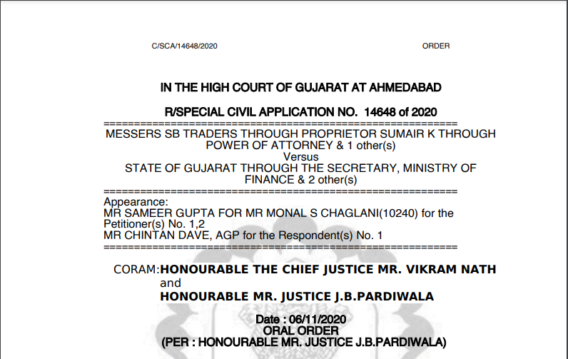 Gujarat HC in the case of Messers SB Traders Versus State of Gujarat
