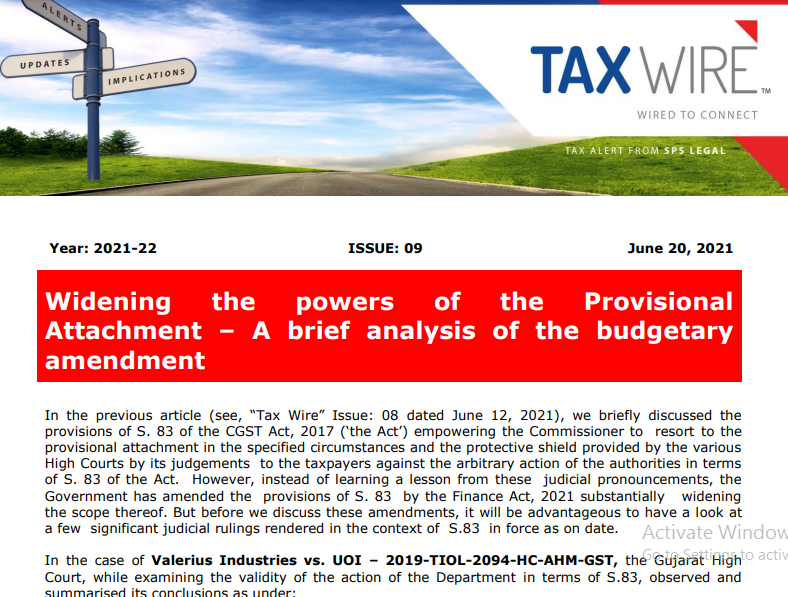 Widening the powers of the Provisional Attachment – A brief analysis of the budgetary amendment