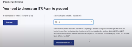 choosing of the itr form 1