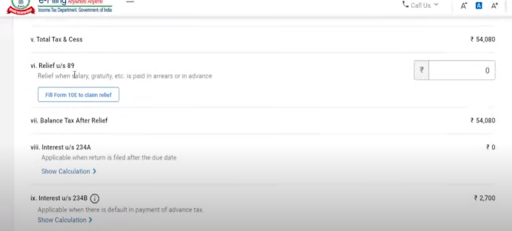 computation of taxable income, tax on it, and the total tax liability3