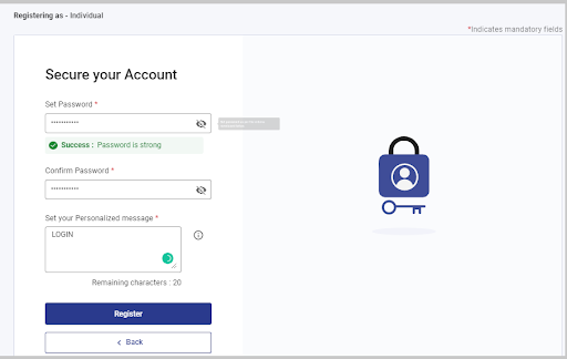 set your password.