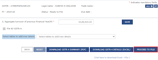 click on the ‘proceed to file