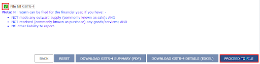 for filing nil gstr-4a