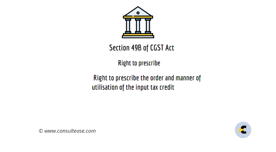 Summary chart of section 49B of CGST Act